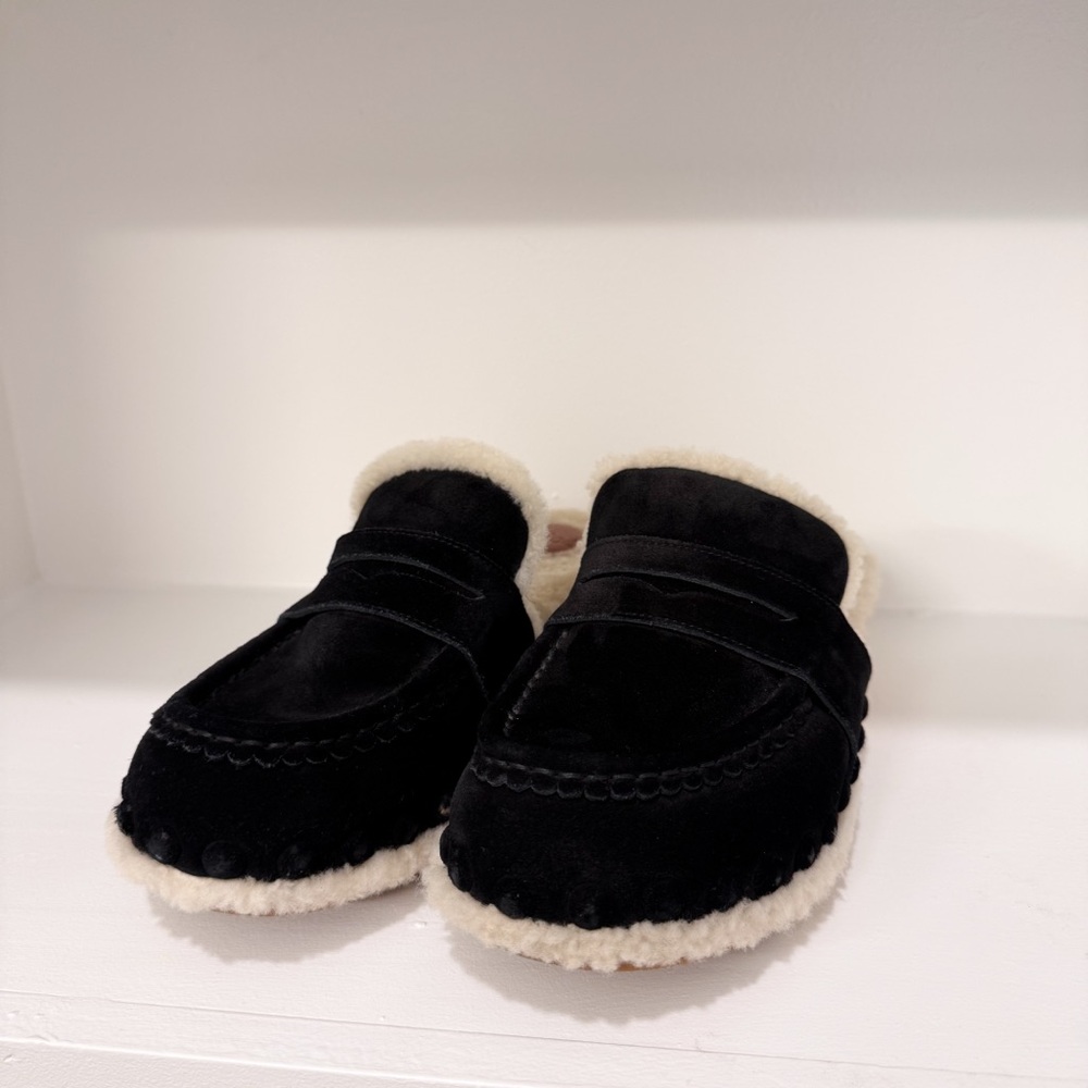 CHLOÉ Joy Suede & Shearling Clogs - Picture 6 of 15